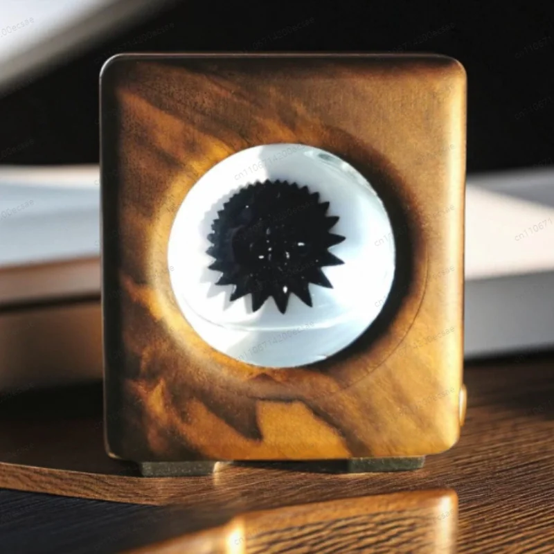 Magnetic Fluid Lamp with Wooden Base Rhythm Light, Music Pickup Desktop Creative Decompression Ornament Gift