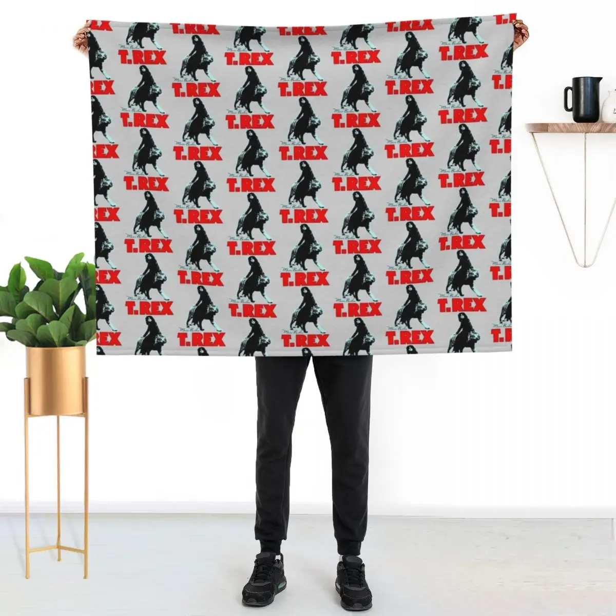 

T Rex Band Premium Throw Blanket Cozy Home Blanket Gift for Christmas Holiday