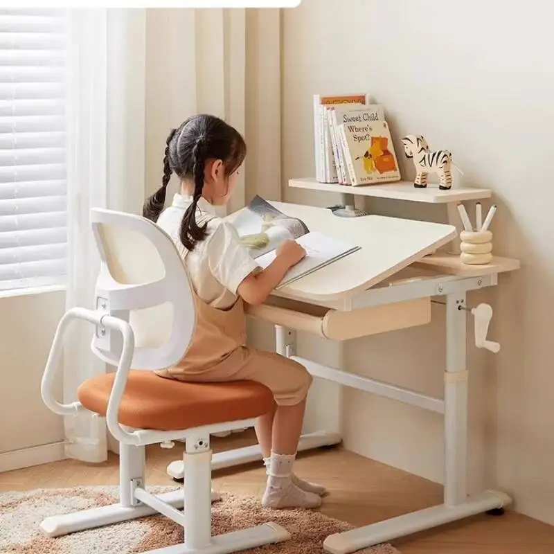 Small Apartment, Desk, Children's Study Elementary School Students' Home Writing Desk, Lifting Table and Chair Set, New Model
