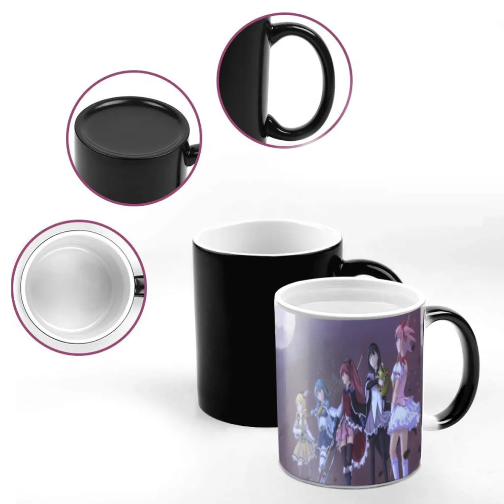 Puella Magi Madoka Magica Cartoon Manga Newest Design Coffee Mugs Heat Color Changing Milk Tea Cup Colorcup For Birthday Gifts