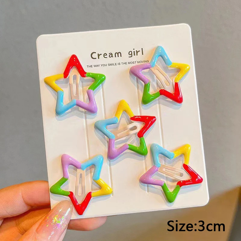 10 قطعة/الوحدة جديد قوس قزح اللون ستار المفاجئة كليب لفتاة زهرة شكل المشابك دبوس الشعر النساء مشبك شعر اكسسوارات Kawaii BB كليب #4