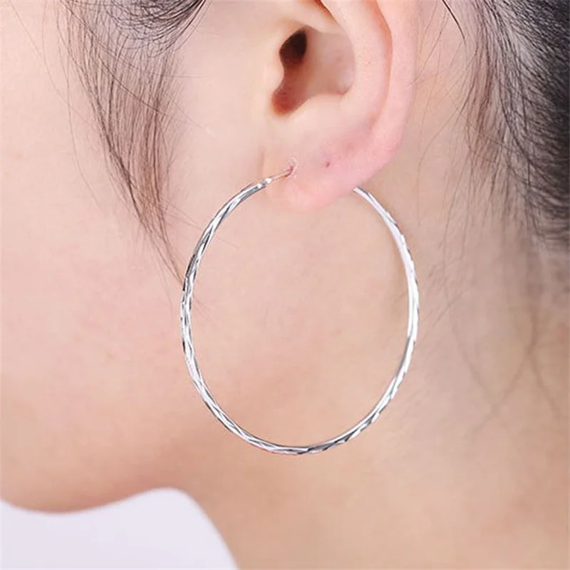 Senlissi – Modische creolen mit 18 Karat vergoldet für Damen, 925er-Sterlingsilber, 2,5 mm Ohrring, C Diegoь K® Servies, einfacher Schmuck, Geschenke – Detail 10