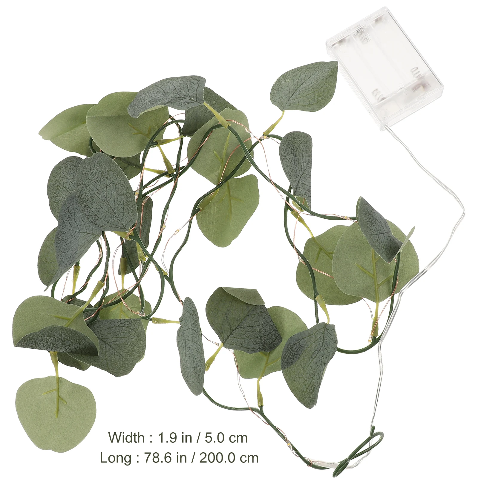 

Eucalyptus Leaf Garland String Lights Artificial Greenery Hanging Light String Copper Wire LED Vines Party Decor Christmas