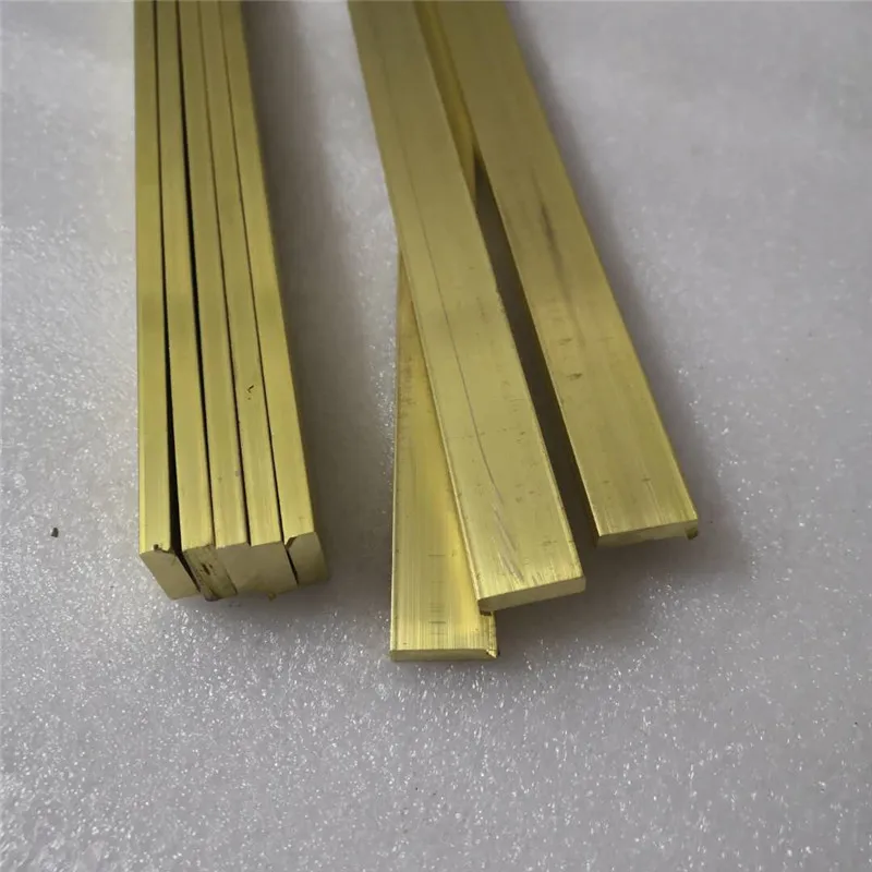 Brass Flat Bar H59 Solid Rod 500mm CNC Metal Sheet 2mm-20mm Thickness for Industrial Decoration