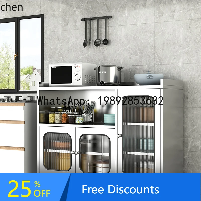 YFY  Stainless Steel Kitchen Cabinet Household Restaurant Multi-Functional Storage Cabinet Cookware Organizer Tea Cabinet