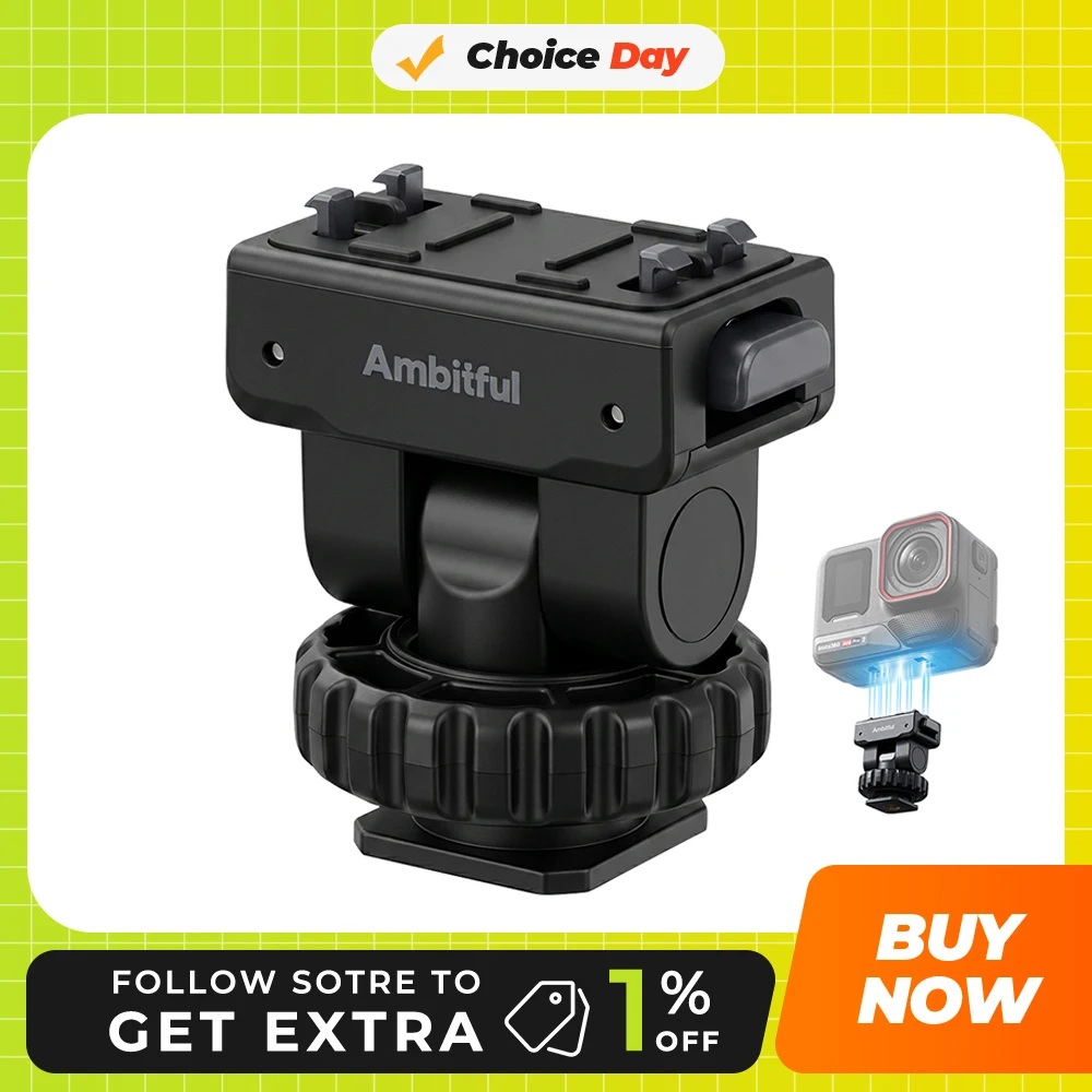 Adaptateur de fixation à griffe froide Ambiiful IA03 160 °   Système de verrouillage double réglable pour Insta360 ACE Pro/PRO 2/X5