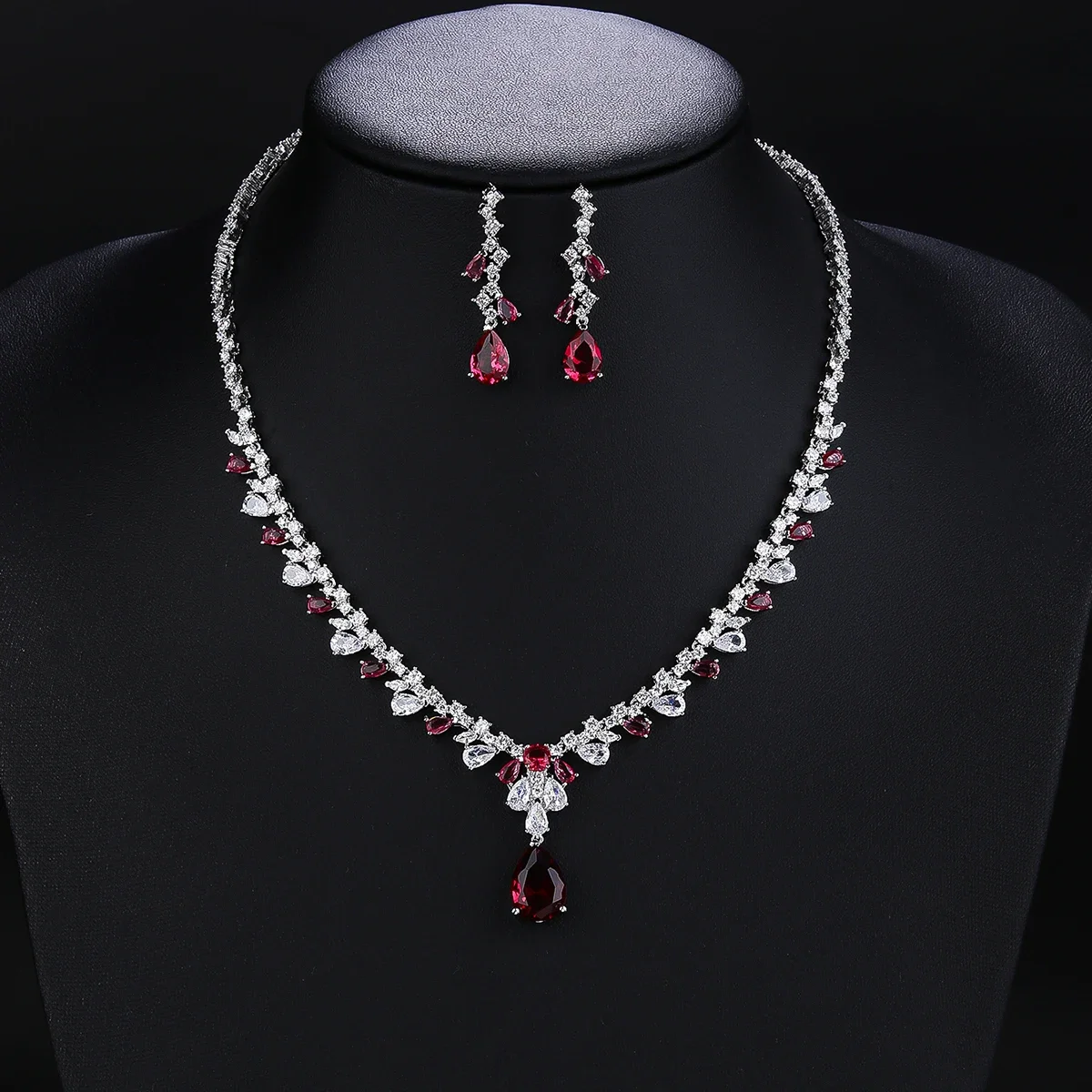 

Bridal Jewelry CZ Crystal Necklace and Earring Set, Suitable For Wedding Dinner, Girlfriend Gift, Free Shipping CN10323