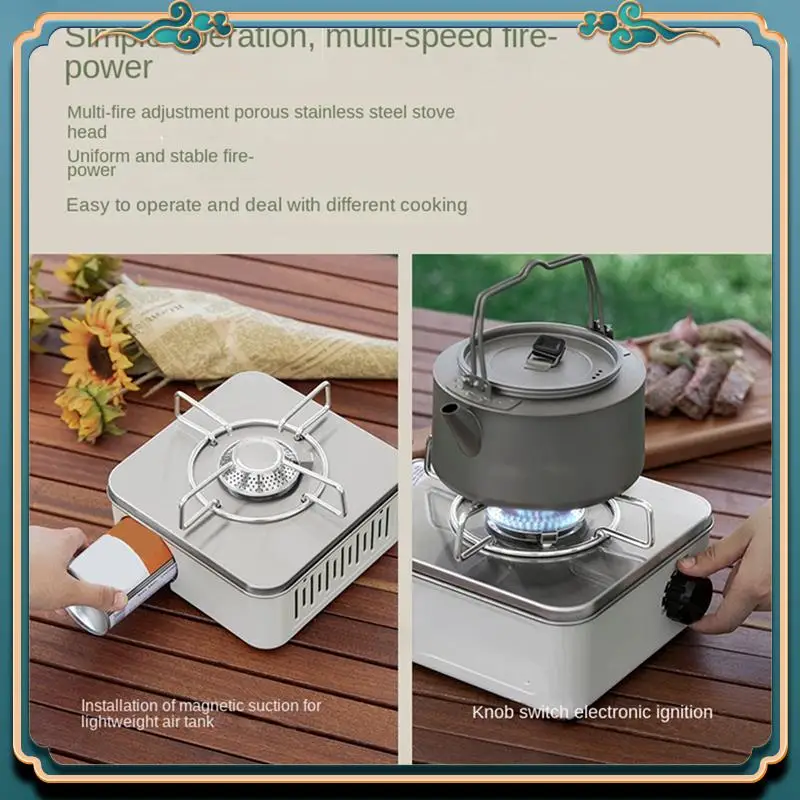 

Latest Outdoor Camping Cooking Gas Stove Strong Trips Burner Grill Super Light Travel Supplies Cooking Utensils