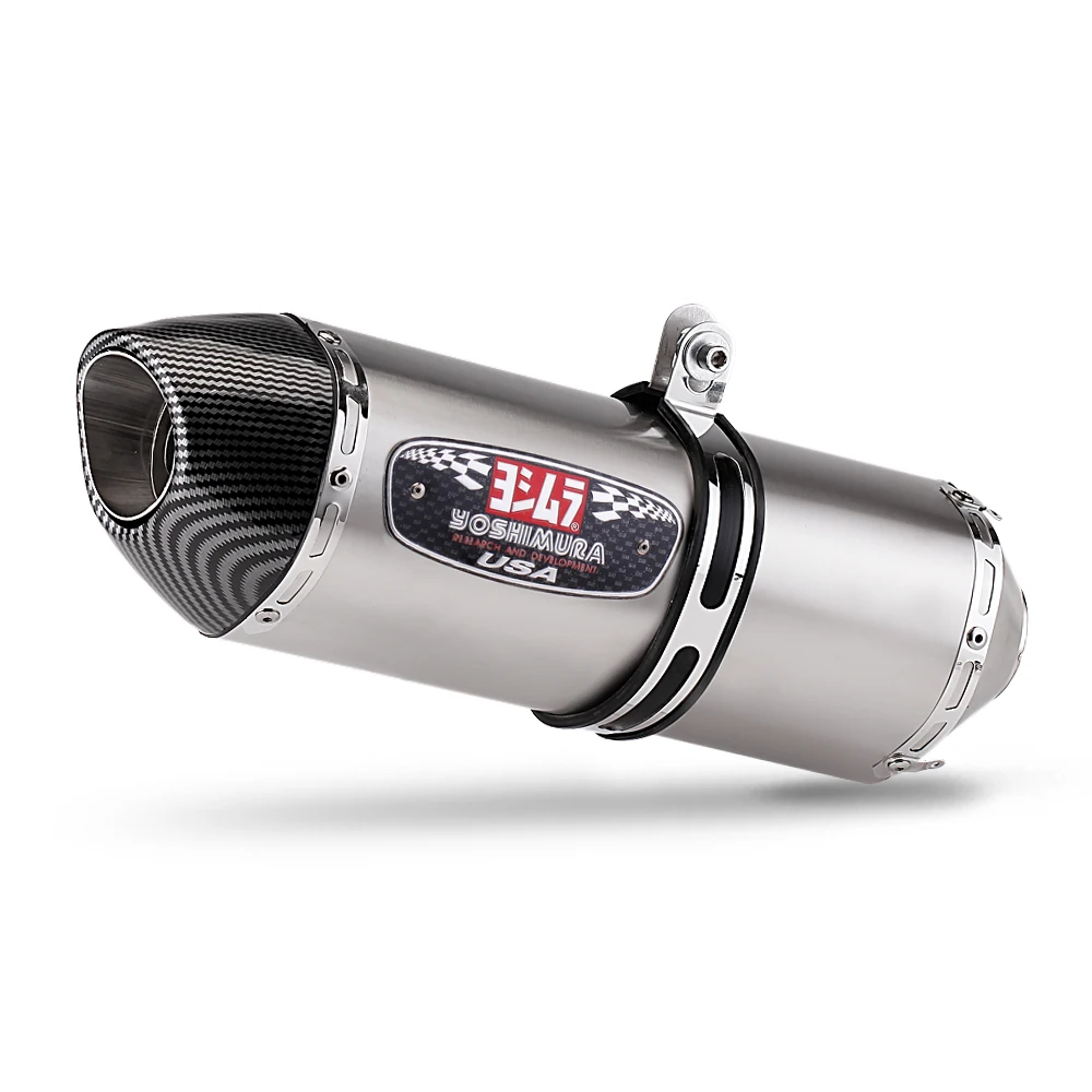 

STLF Universal 51MM Motorcycle Exhaust High Quality Stainless Steel Yoshimura R77 Exhaust Muffler for Z650 Mt07 Cbr250r