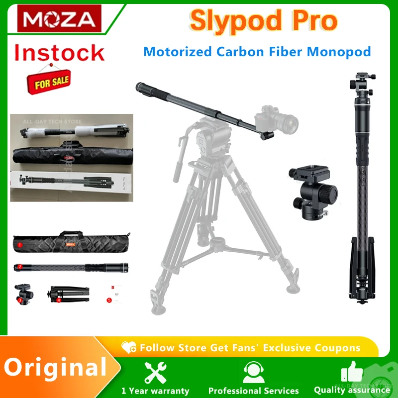 MOZA Slypod Pro 3-in-1 Electric Motorized Slider Monopod, Motion Control 13lbs Vertical Payload for DSLR/SLR with Tripod