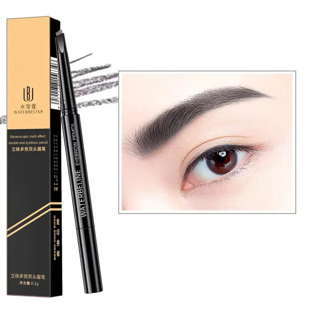 Double Headed Brow Pen Three-dimensional Multi Effect Tool And Cosmetic Beauty Sweat Anti Waterproof Brow Pen D1E9