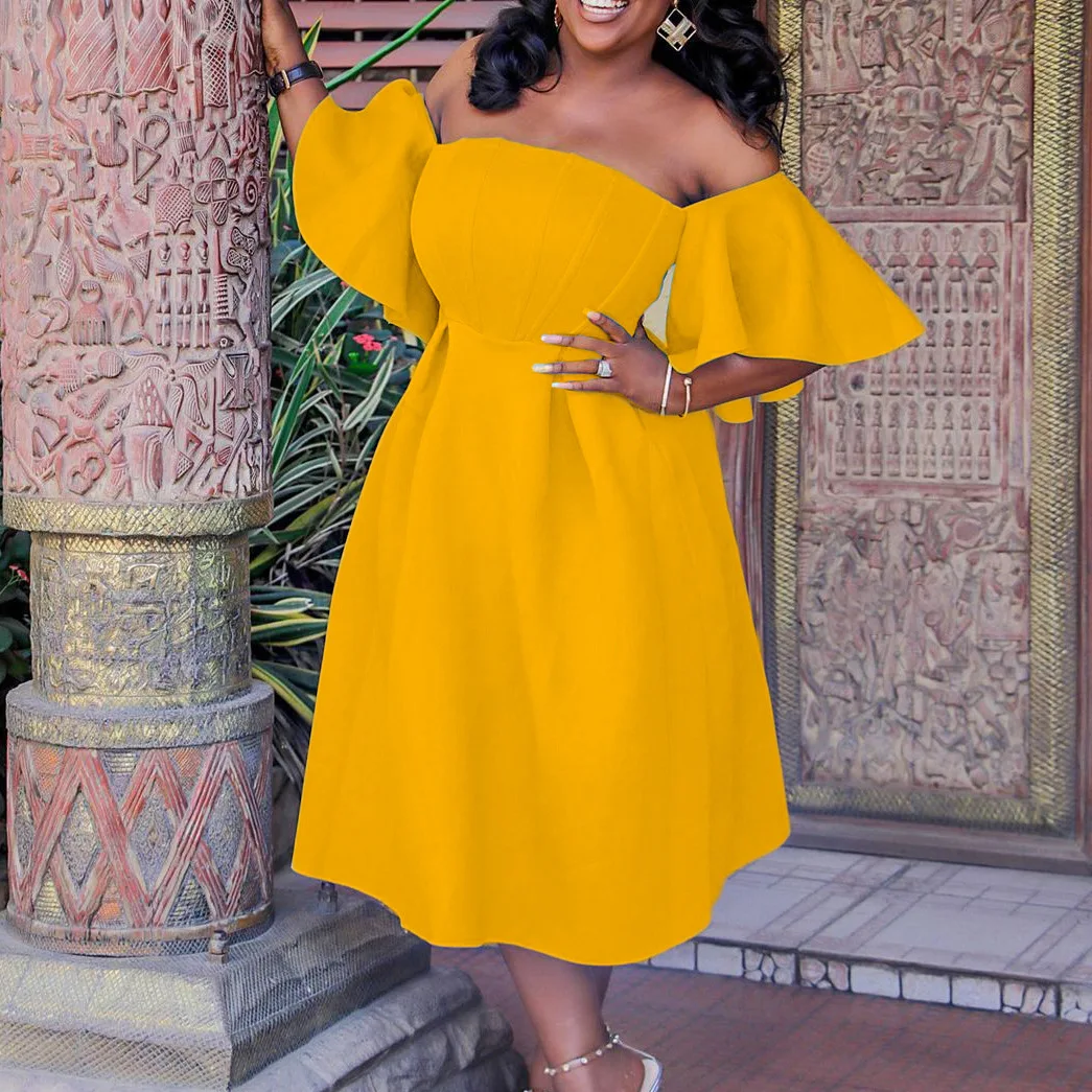 

D265 Women's Fashion 2026 Summer New Off-Shoulder Strapless Evening Dress Party Plus Size Dress