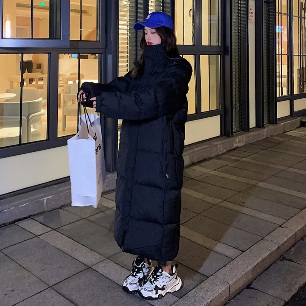 

Off-Season Couple's Long Over-The-Knee Korean Style Cotton Coat Women's Thickened down Jacket Winter Outerwear