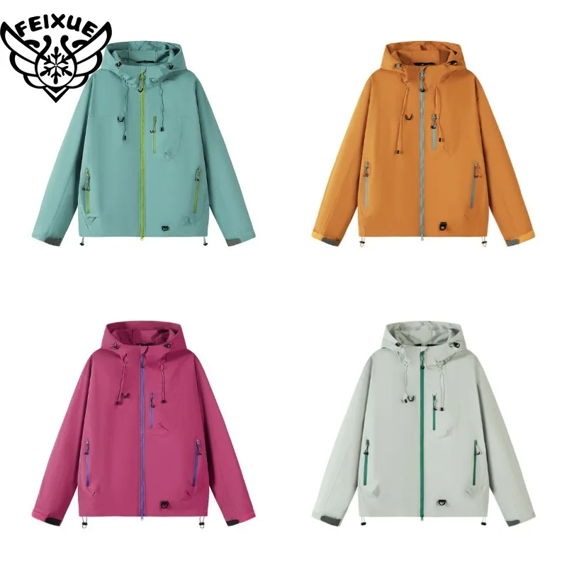 

Unisex Hiking Jacket Men and Women Lightweight Waterproof Jacket Hooded Zip Up Camping Coats Thin Windbreaker Jacket Outerwear