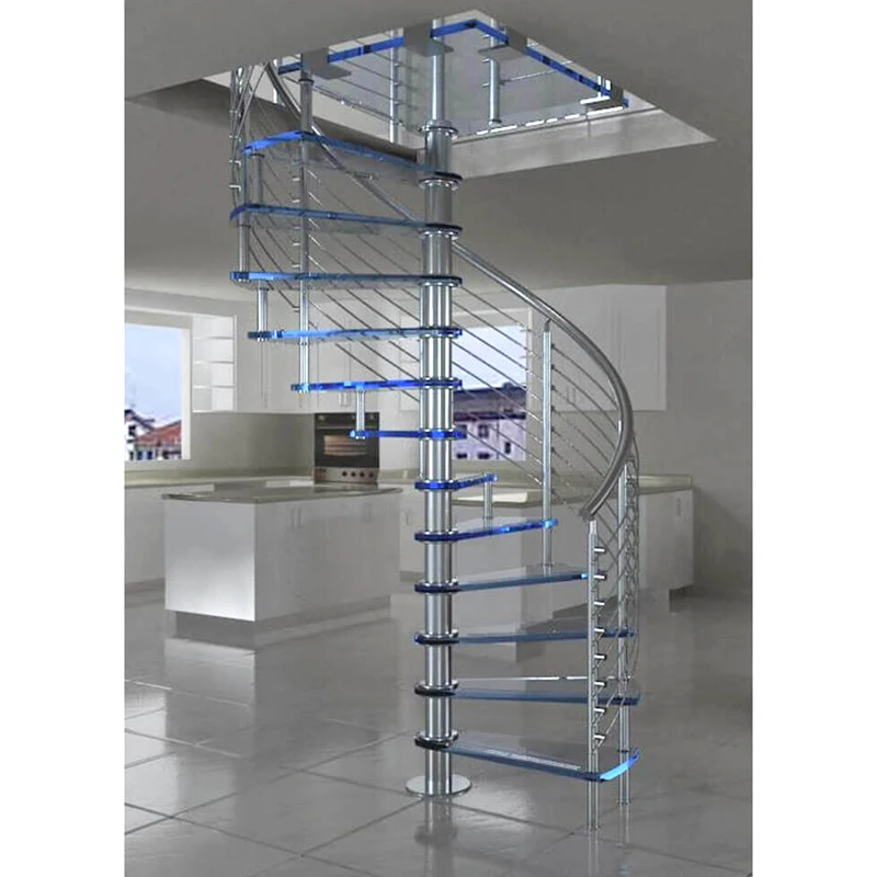 Customization Wonderful Wooden Steps Stair with Nice Led Light Stair Treads