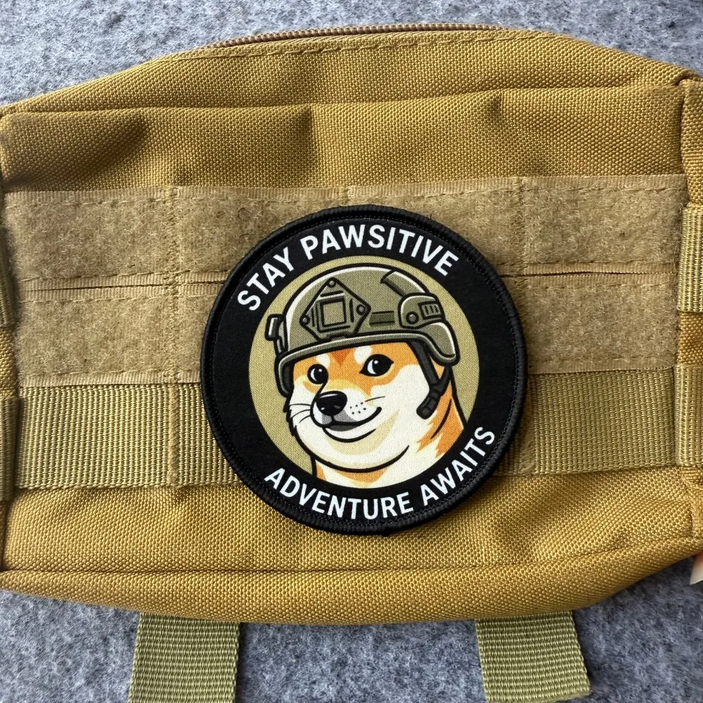 Shiba Inu Tactical Patch Hook&Loop Printed Morale Badge Dog Lover Gear Patch DIY Applique