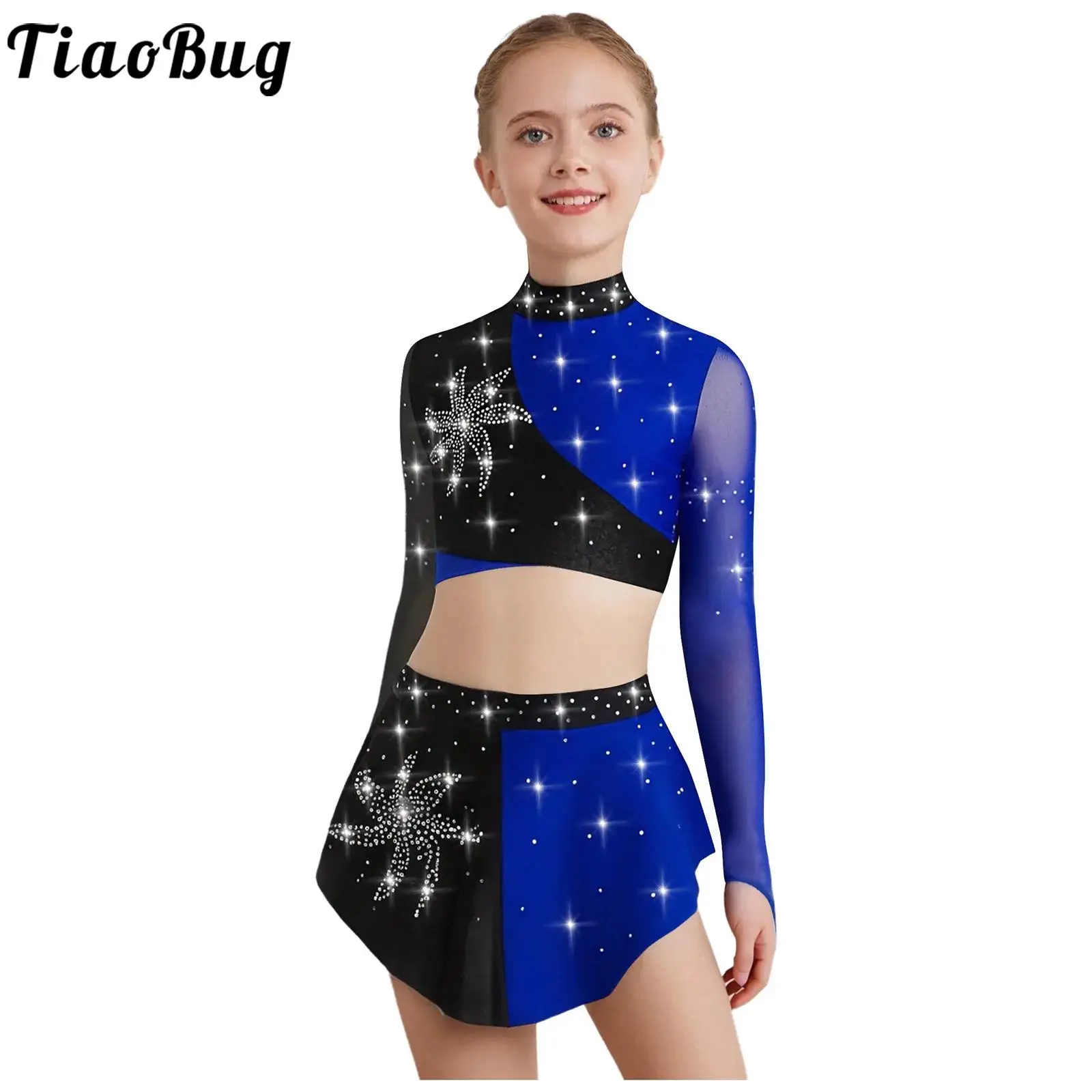 fantasia-de-danca-de-bale-para-meninas-patinacao-artistica-strass-brilhantes-ginastica-ritmica-roupa-de-danca-moderna-mangas-compridas-top-curto-com-saia