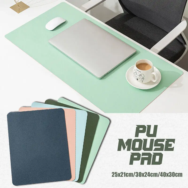 Pu Leather Mouse Mat Solid Waterproof Office Computer Desk Mouse Pad Dual-Sided Desk Mat Keyboard Pad Gaming Accessories