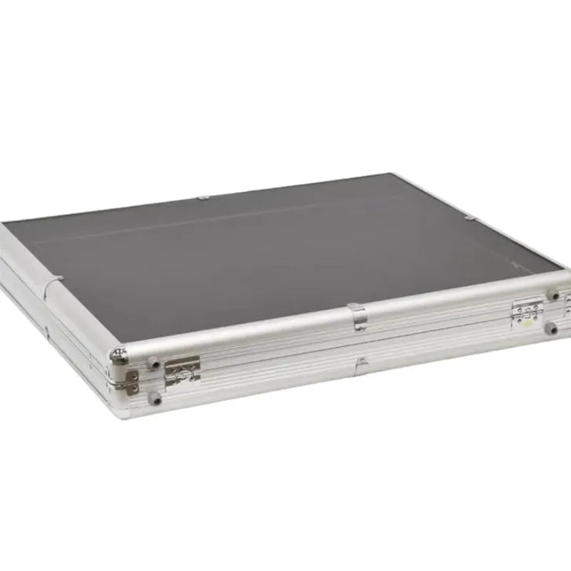 Portable Suitcase Cards Chips Collectibles Display Stand Aluminum Alloy & Clear Acrylic Showcase for Market Stall