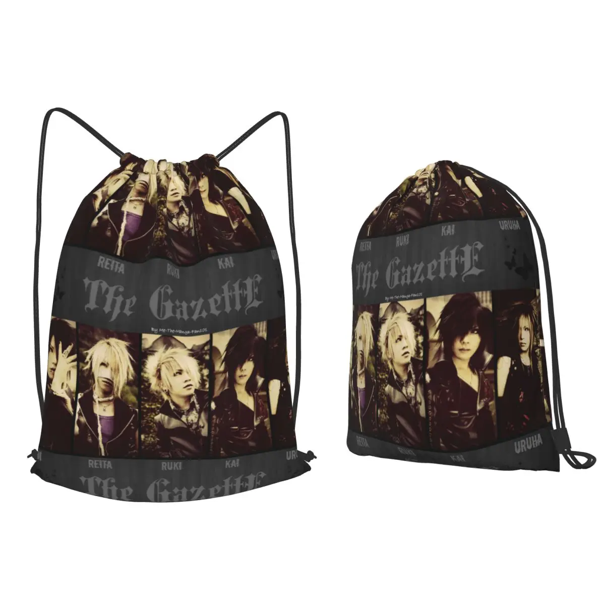 Japan Rock The Gazette Band Backpacks Multi-function Drawstring Bundle Pocket Shoes Bag Book Bags for Man Woman Students