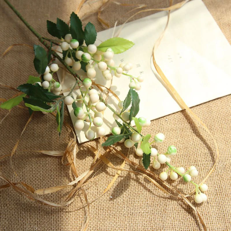 Lot 12 Tiges Baies Artificielles Houx Blanc 23 Cm - Décoration Noël Arbre Couronne