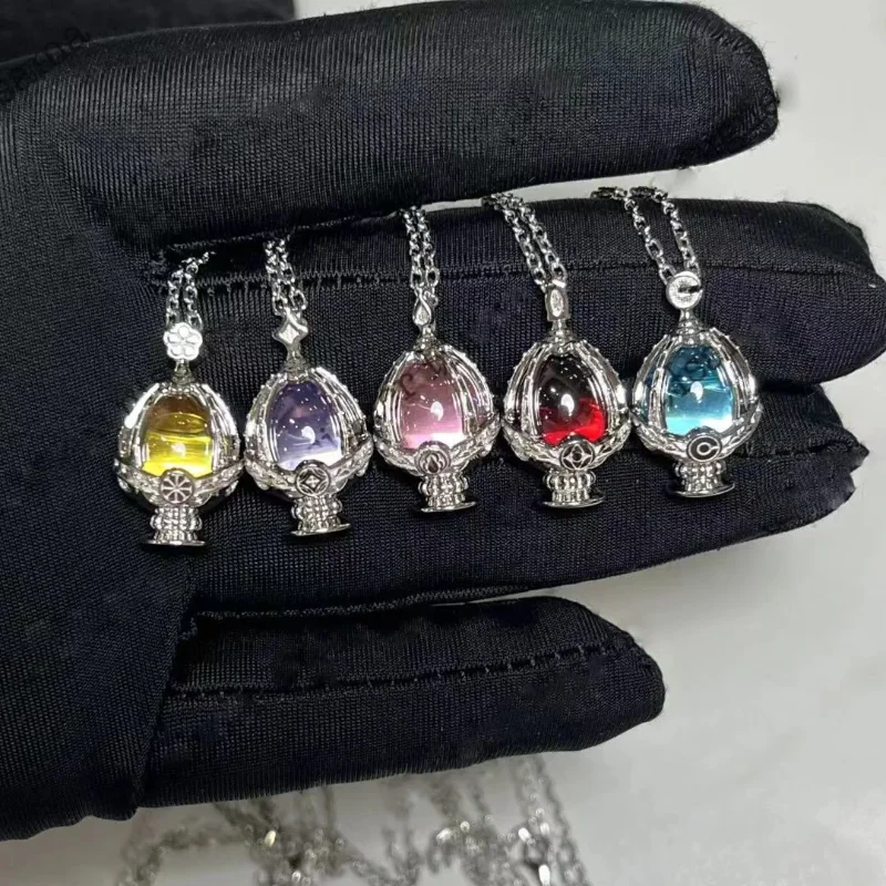 Anime Puella Magi Madoka Magica Cosplay Pendant Necklace Kaname Madoka Miki Sayaka Soul Gem Ring Set Jewelry Decoration Drop view 4