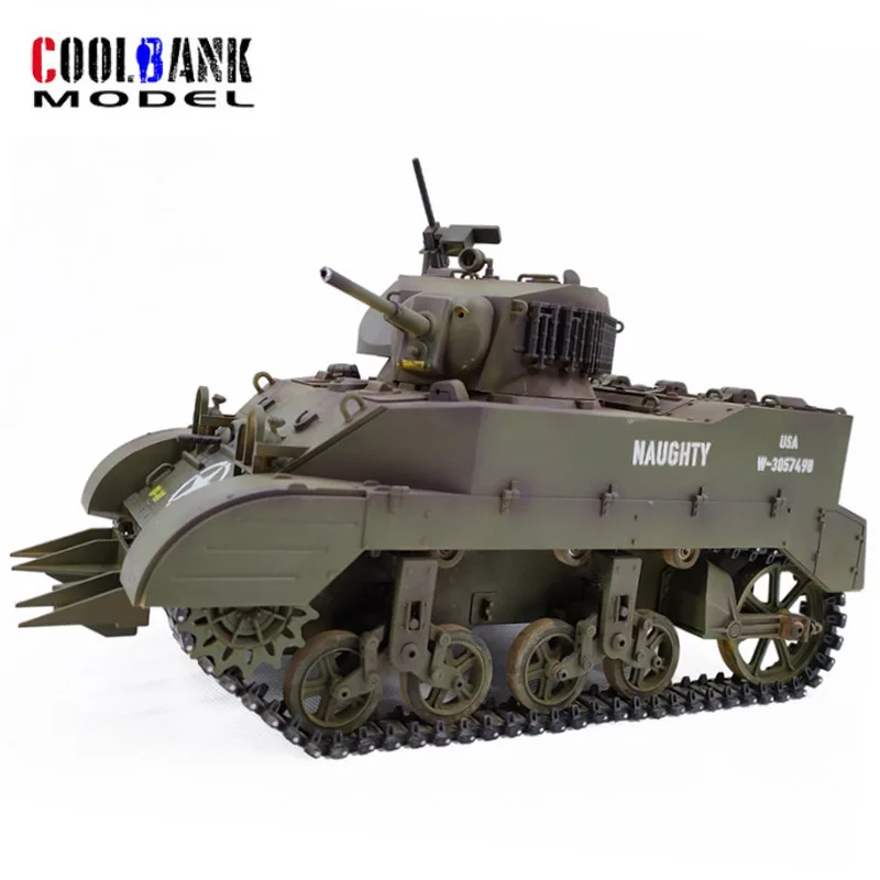 Modelo de brinquedo de controle remoto para crianças, tanque M5a1 Rc, Kubing Ke, Stuart, simulação militar, presente, novo