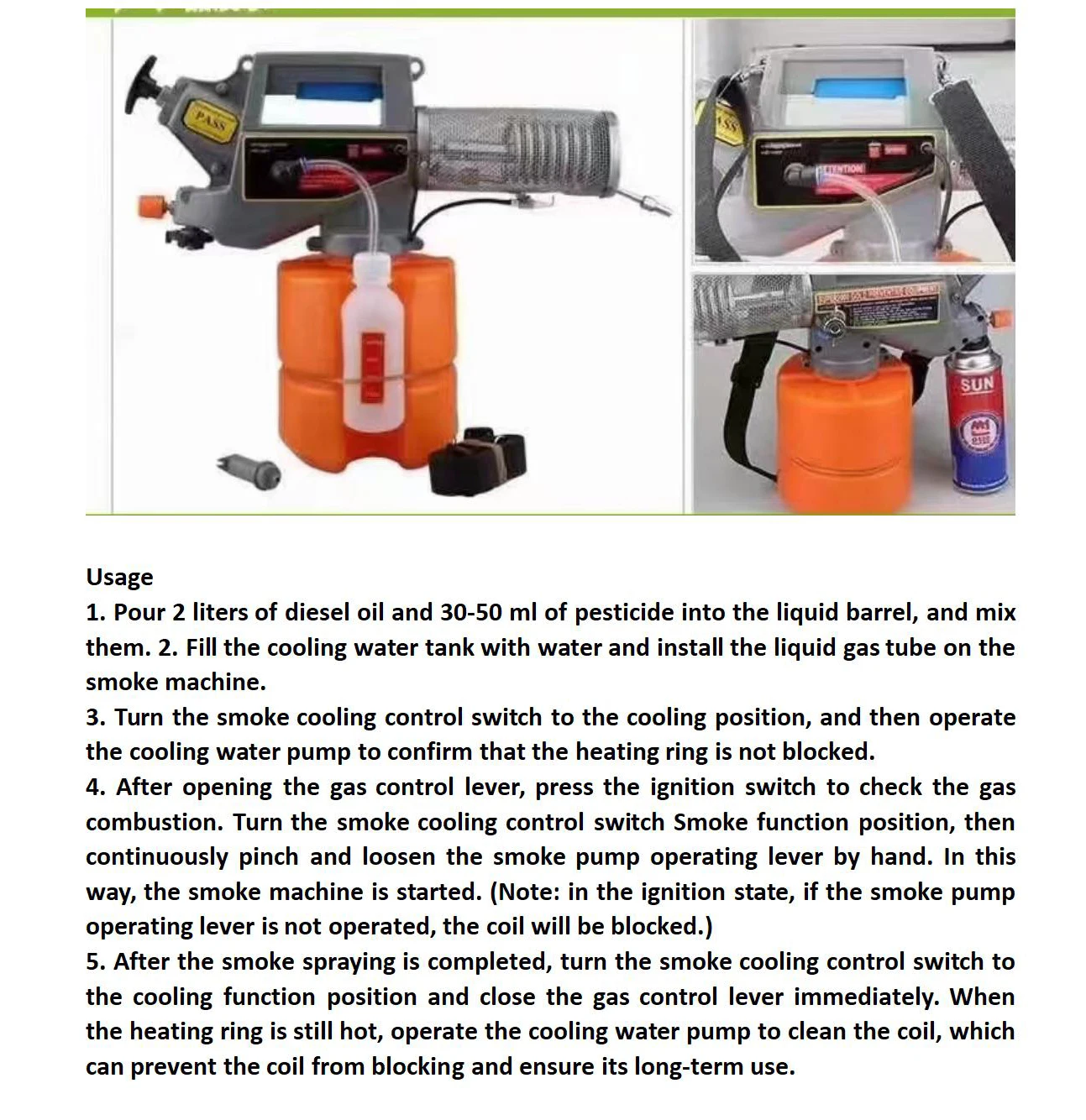 Imagem -05 - Nova 2l Handheld Portátil Gás Quente Fogger Máquina de Nebulização Térmica Fumigação Pulverizador Mosquito Desinfecção