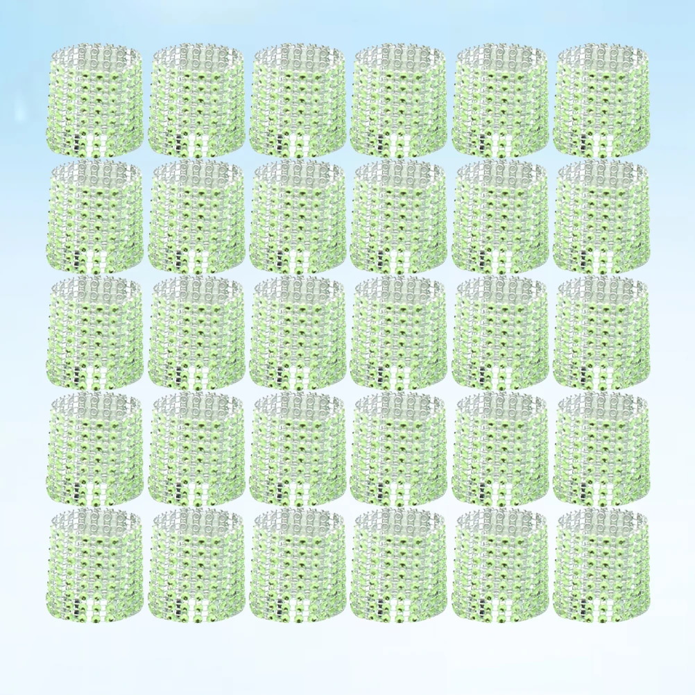 

60Pcs Delicate Crystal Napkin Rings Accurate Cutting Stylish Holders for Wedding Party Celebrations Green Crystal Napkin Rings