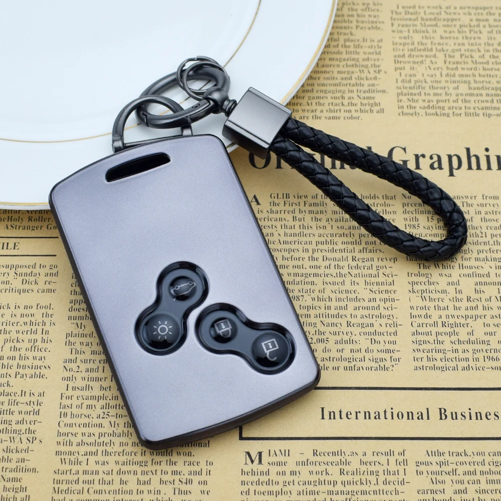 4 Buttons TPU Key Cover Remote Key Case for Renault Megan 3 Laguna Fluence NEMA Clio 4 Captur Zoe Card Protection Keychain