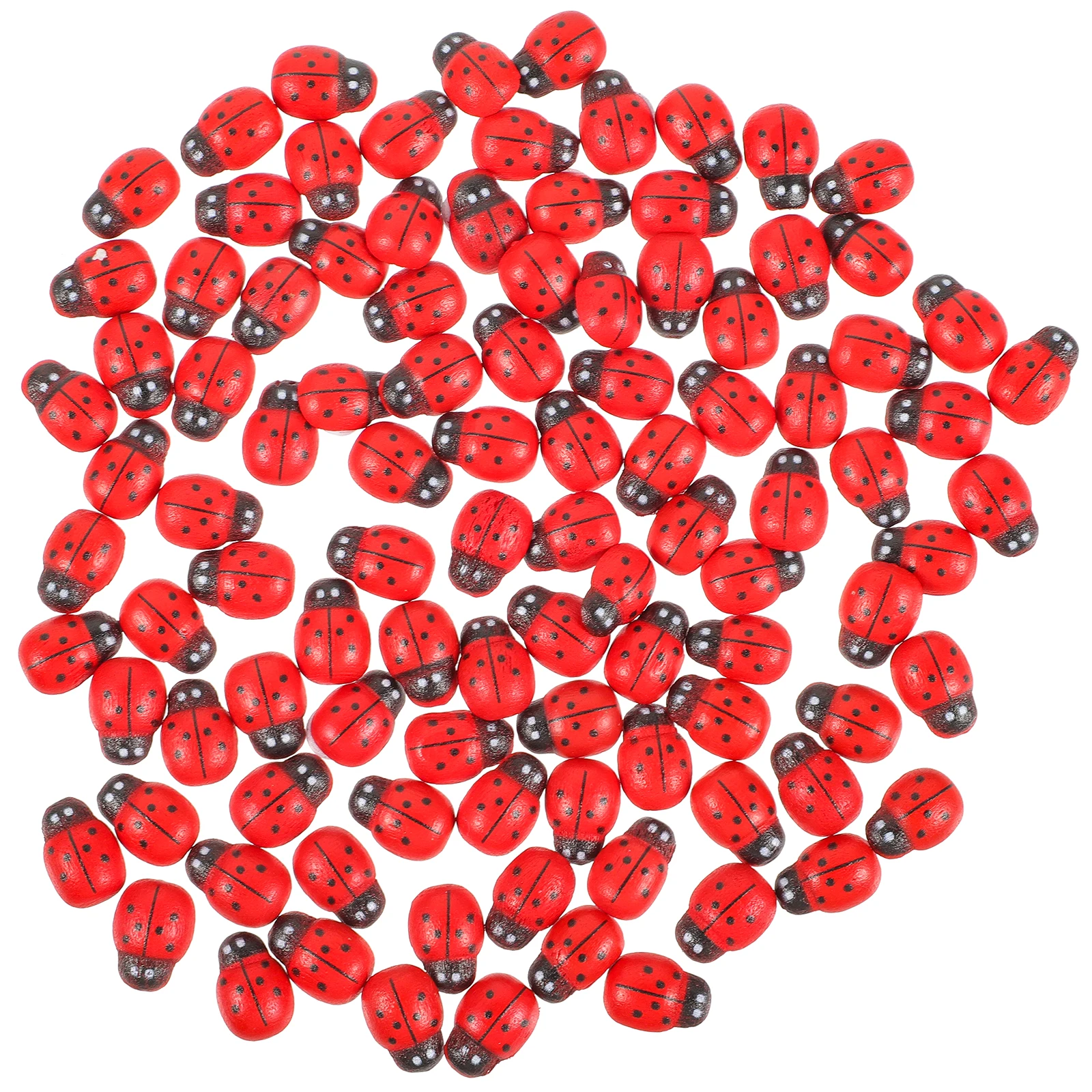 

100 Pcs Mini Simulation Ladybugs Resin Figurines for Fairy Garden Decoration Kids DIY Toys Red Bugs Statues Garden Ornaments