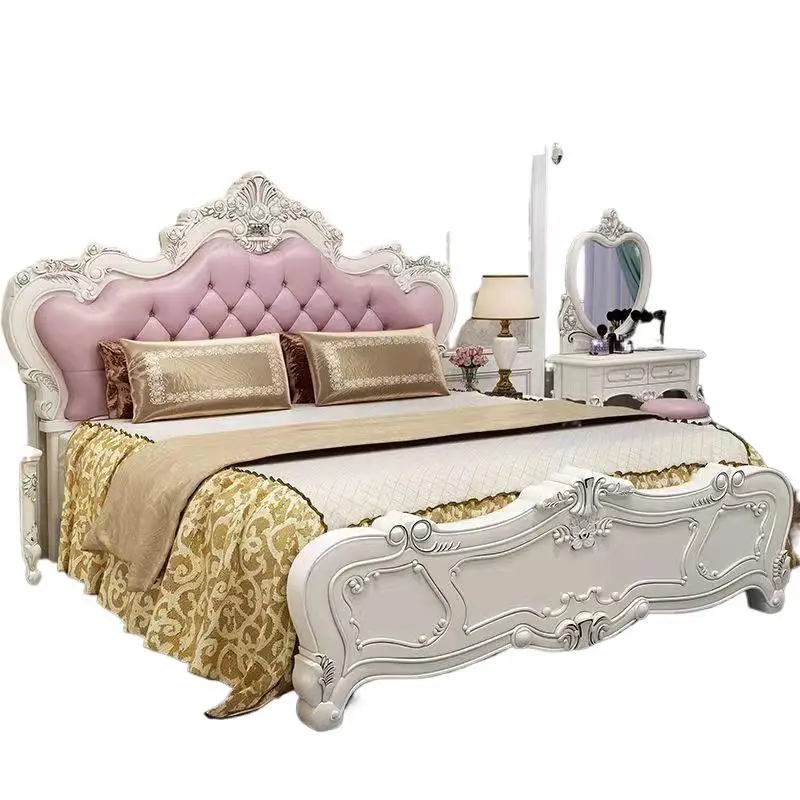 

Modern simplicity, European-style bed double, master bedroom luxury princess bed, storage