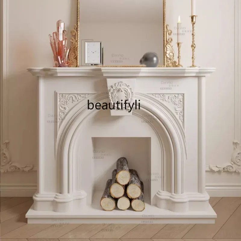 NQ Light خزانة ديكور مدفأة مقوسة حديثة فاخرة بتصميم فرنسي من الخشب الصلب خزانة عرض منحوتة لقاعة العرض B & B