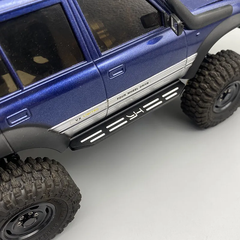 Metal Side Steps For FCX18 LC80 Land Cruiser FMS RC Rock Crawler Upgrade Parts No Drill Installation Accessories
