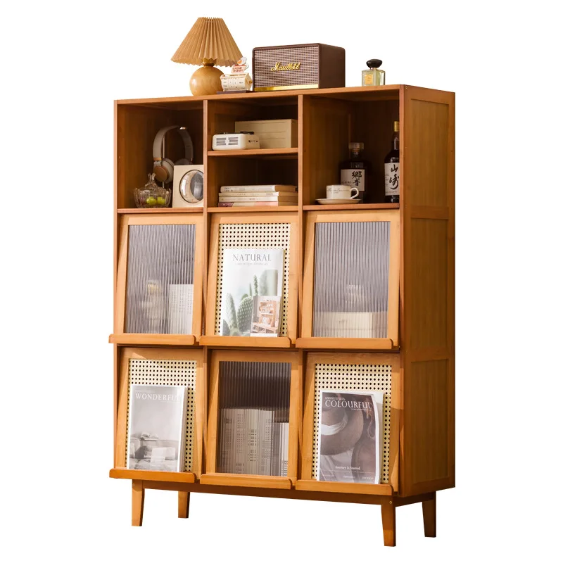 Medieval magazine rack Floor-to-ceiling newspaper and newspaper storage rack Children's exchange rack Against the wall