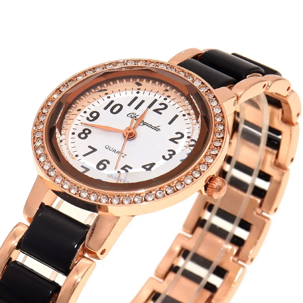 Mode Rose Gouden Armband Horloges Dames Dames Sieraden Jurk Quartz Polshorloge Hoge kwaliteit cadeau