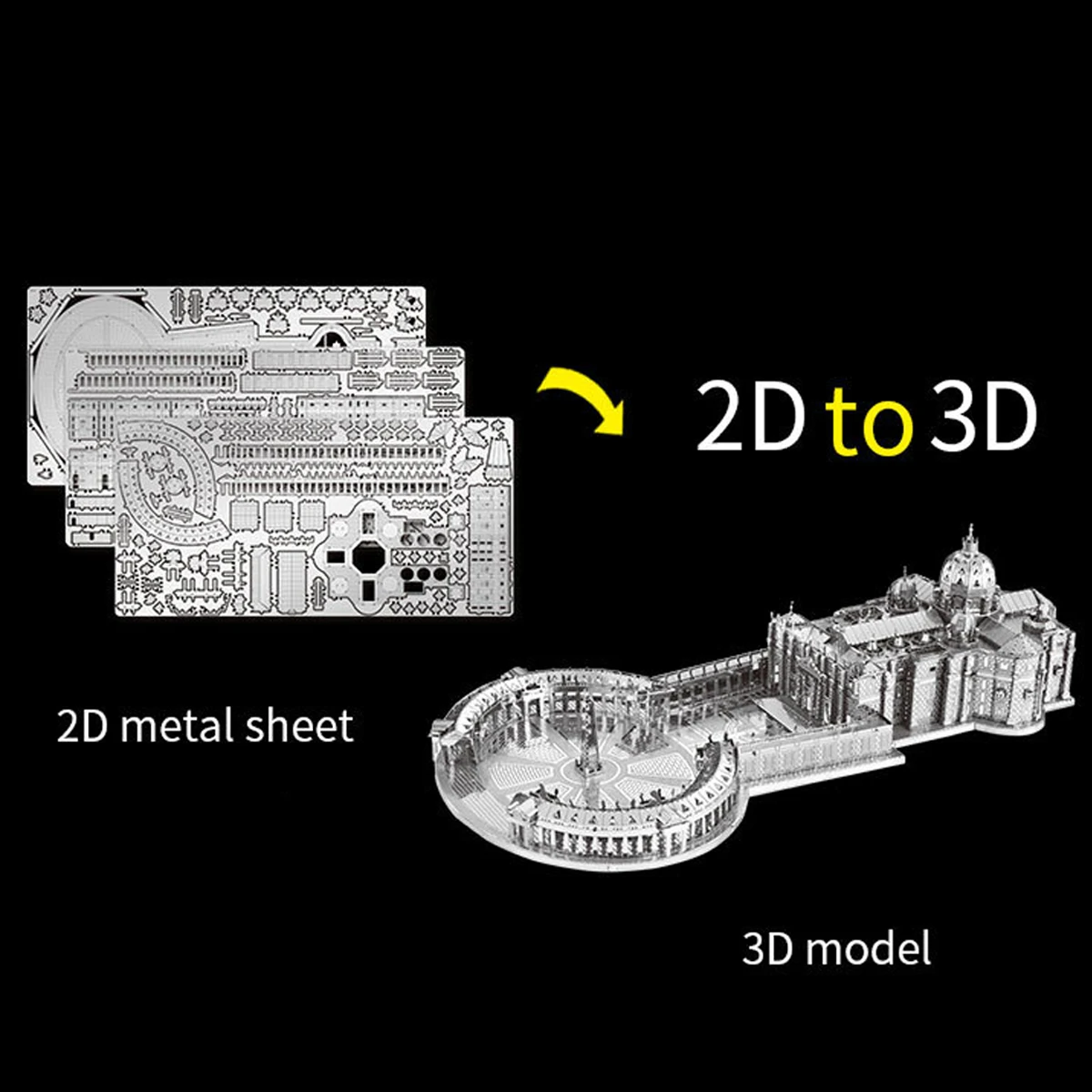 ชุดโมเดลปริศนาโลหะ 3 มิติ โบสถ์เซนต์ปีเตอร์สเบิร์ก แบบตัดเลเซอร์ DIY ของเล่นจิ๊กซอว์สำหรับเด็ก