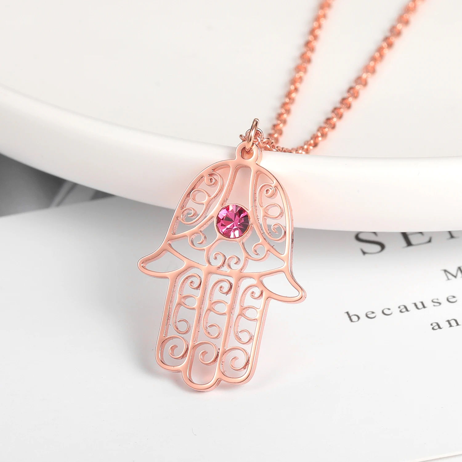 

LONGLITER COLLIER MAIN FATIMA - AMIRAH Hamsa Hand Necklace Jewelry Short Necklace Protection Pendant Sacred Symbol Lucky Pendand