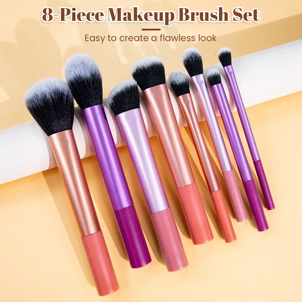 8PCS Makeup Brushes Set For Cosmetic Foundation Powder Highlight Eyeshadow Brush Professional Blending Make Up Brush Beauty Tool