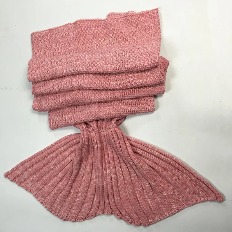 Blanket fishtail knitted blanket air conditioner blanket sofa  wool ruffle edge