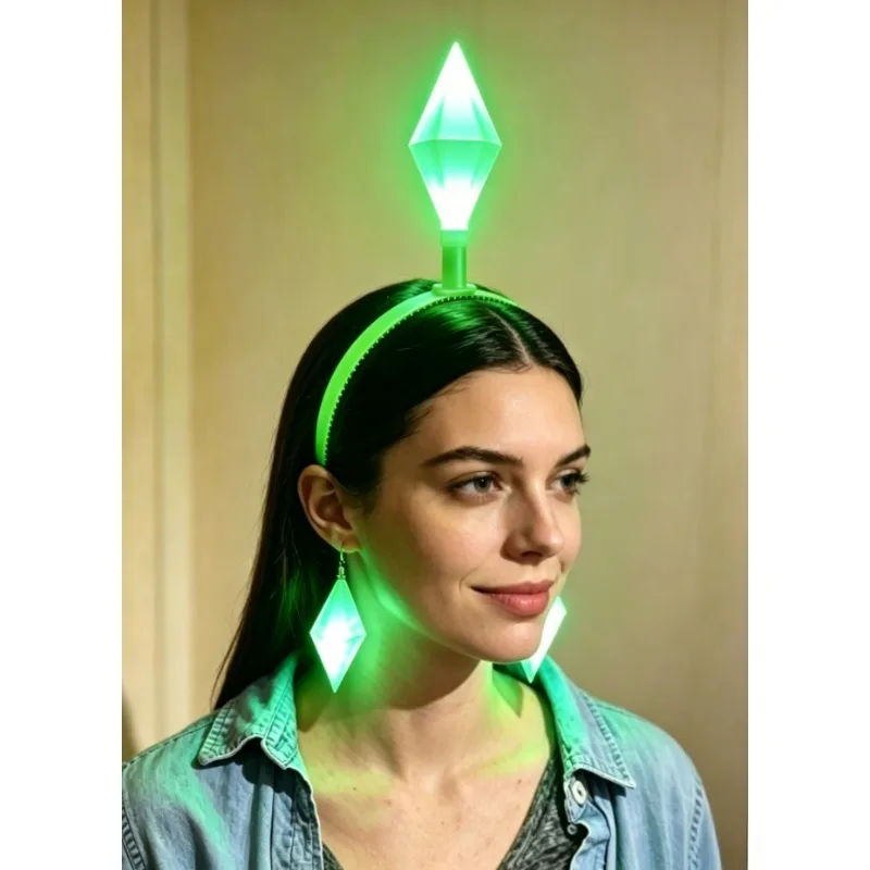 LED Diamond Headband Earrings 3pcs Set Glow in Dark Crystal Headpiece with Light Up Earrings for Women Party Festival  Accessory