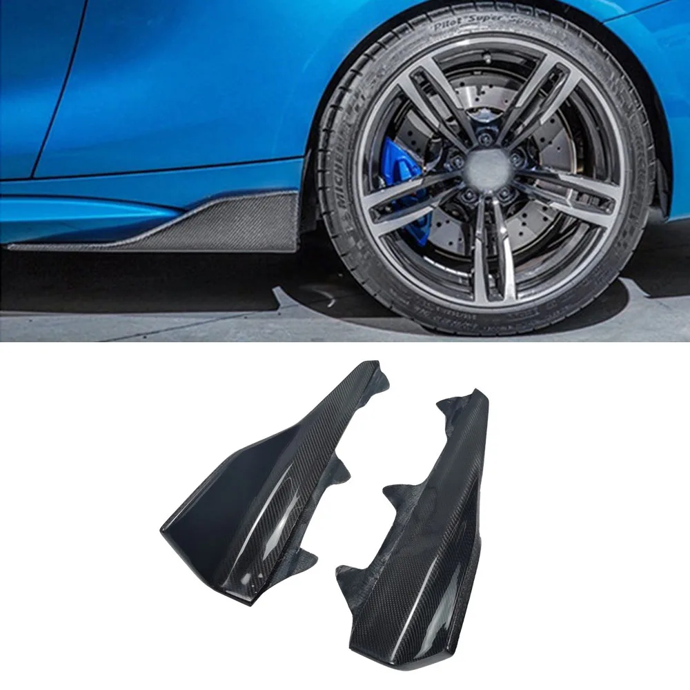 For BMW F87 M2 2016-2018 Carbon Fiber Front Bumper Side Cover Splitter Air Vent Lower Spoiler Lip Corner Guard Car Wrap Angle