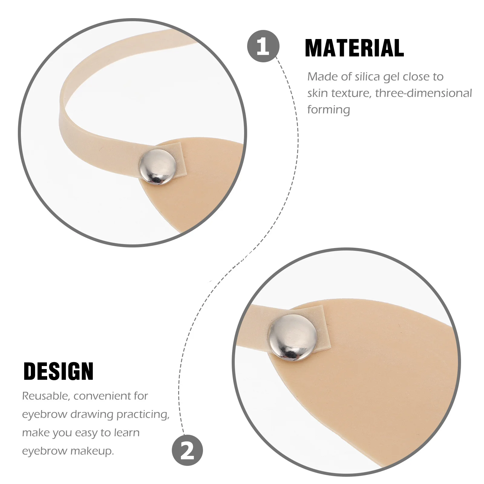 

10Pcs Eyebrow Fake Skin Practice Headband Lightweight Reusable Eyebrow Makeup Training Tool for Beginners Professional Practice