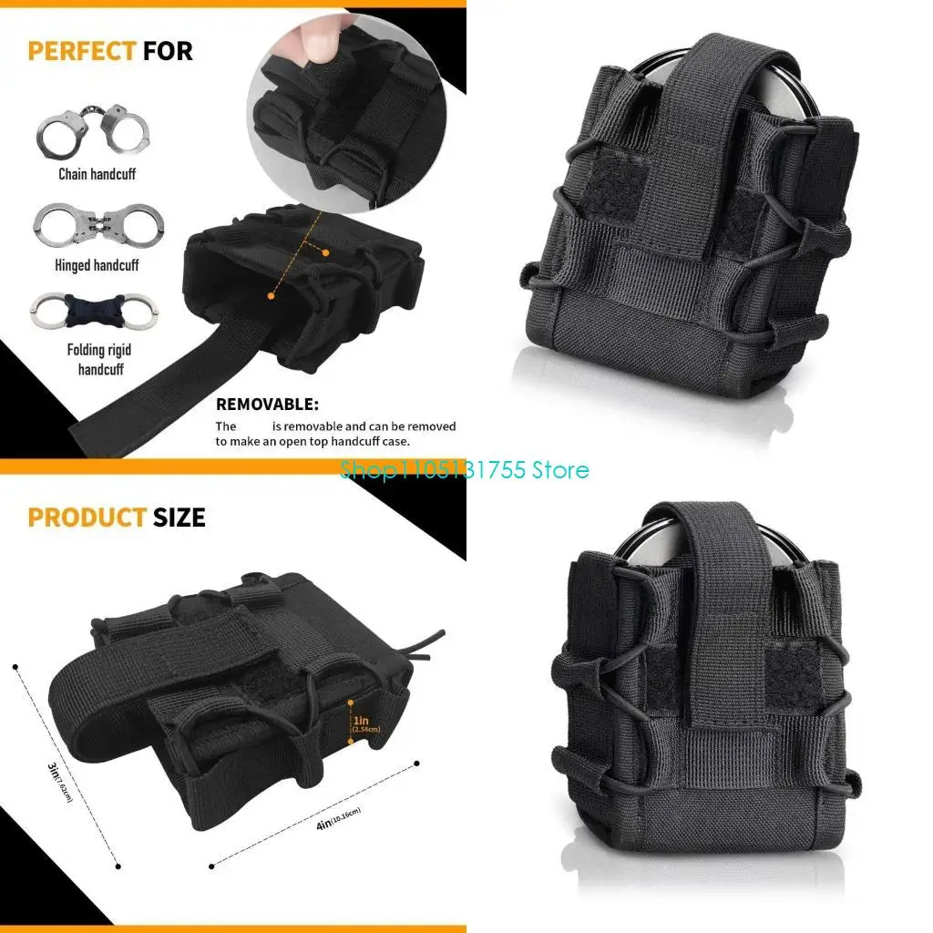 K0EF Handcuff Protective Cover Organiser Bag for Hinged Chain Handcuff Types