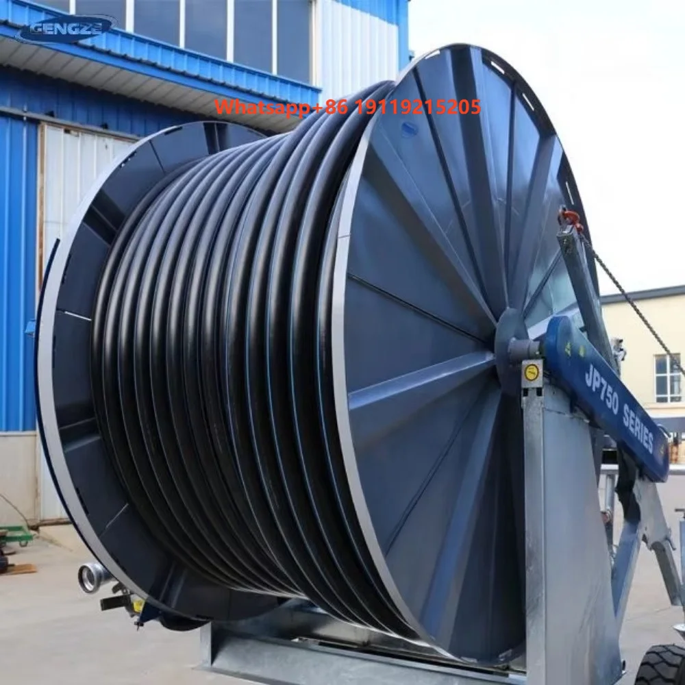 Large Automatic Farm High-Effect Traveling Hose Reel Rain Irrigation System Machine  with  End Sprinkler