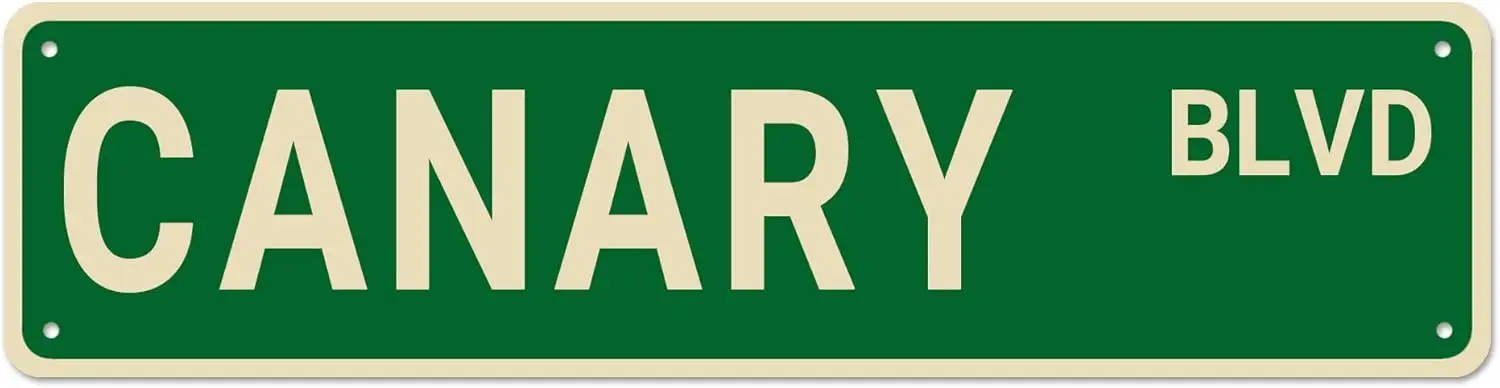 Canary BLVD Street Sign, Canary Sign Canary Decor Canary Lover Gift, Funny Wall Decor for Home/Bedroom/Man Cave, Quality Metal S