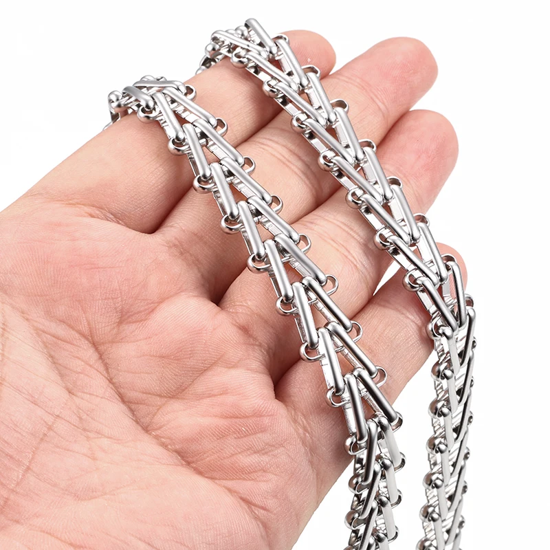 Catena a forma di V a triangolo da 12.5mm in acciaio inossidabile da 1 metro per forniture per la creazione di gioielli accessori per bracciali con collana di tendenza fai da te