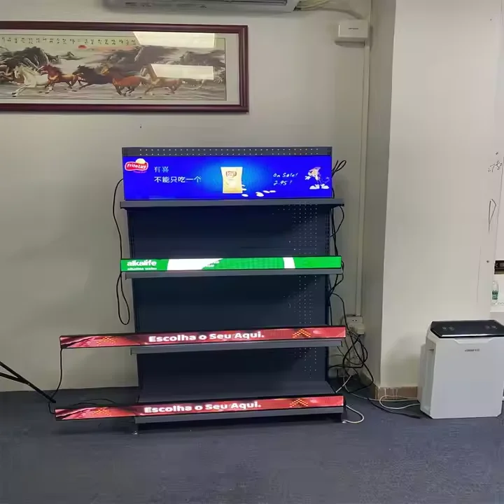 GOB Tech P1.875mm/1.5mm 900x600mm Smart Shelf LED Display Strip Screen 3-Year Warranty 400-1200CD Brightness CMS/RDM Video