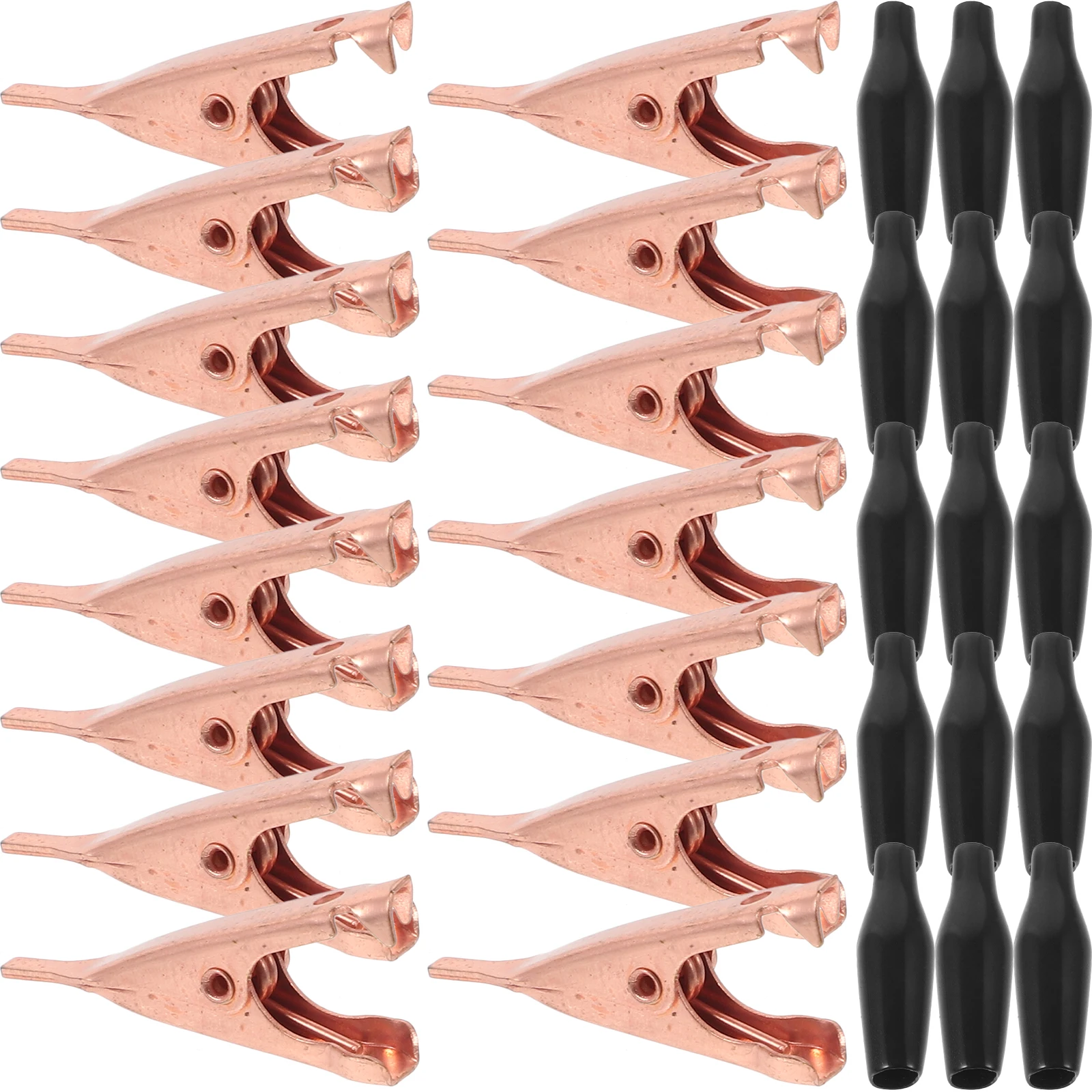 

15pcs Pure Copper Alligator Clip Smooth Jaw Mini Metal Clamp Spring Steel Durable Rustproof Electrical Conductivity DIY