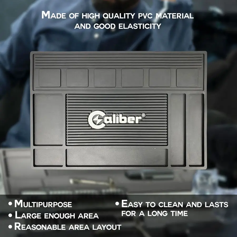 Tappetino 6 spazi magnetici per tagliacapelli Superficie antiscivolo resistente al calore Mantiene strumenti di barbiere e bellezza organizzati